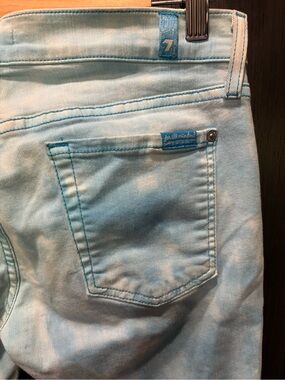 7 For All Mankind Light Aqua Tie-Dye Jeans size 29